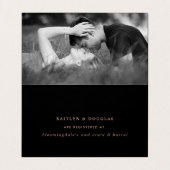 Elegant Script Roos Gold Foil Gift Registry Card Visitekaartje (Binnenkant ongevouwen)