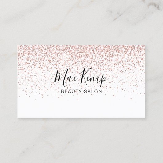 Elegant Script Roos Gold Glitter Appointment Card Visitekaartje (Achterkant)