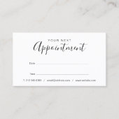 Elegant Script Roos Gold Glitter Appointment Card Visitekaartje (Voorkant)