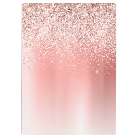 Elegant Script Roos Gold Glitter Beauty Salon Klembord (Achterkant)