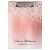 Elegant Script Roos Gold Glitter Beauty Salon Klembord (Voorkant)