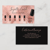 Elegant Script Roos Gold Nail klantengarantie Visitekaartje (Voorkant / Achterkant)