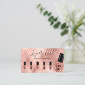 Elegant Script Roos Gold Nail klantengarantie Visitekaartje (Staand voorkant)