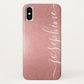 Elegant Script Roos Gold Sparkle gepersonaliseerde Case-Mate iPhone Case (Achterkant)