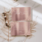 Elegant Script Roos Gold Wedding Hartelijk dank Bedankkaart