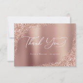 Elegant Script Roos Gold Wedding Hartelijk dank Bedankkaart (Voorkant)