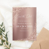 Elegant Script Roos Gold Wedding Save the Date