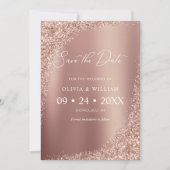 Elegant Script Roos Gold Wedding Save the Date (Voorkant)