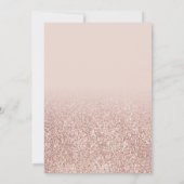 Elegant Script Roos Gouden Glitter Bruiloft Kaart (Achterkant)