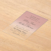 Elegant Script Roos Roze Gradient Wedding Acryl Uitnodigingen (Laagn)