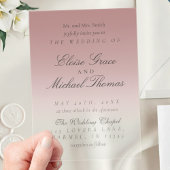Elegant Script Roos Roze Gradient Wedding Acryl Uitnodigingen