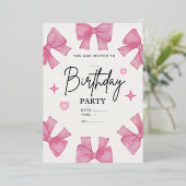 Elegant Script & Rose Gold Photo Birthday Card Folie Uitnodiging (Staand Voorkant)