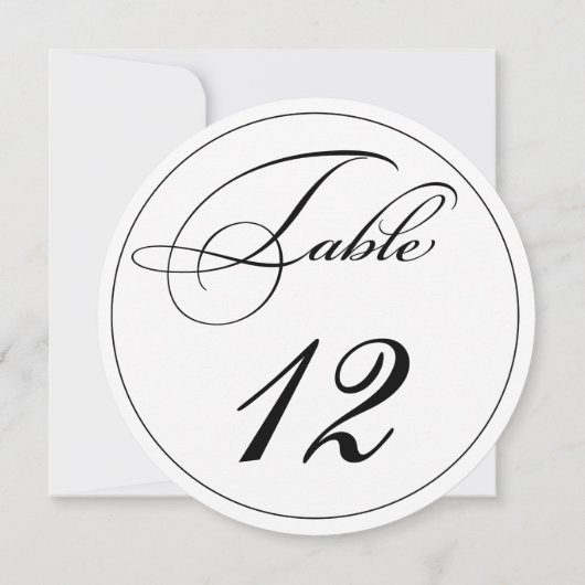 Elegant Script Round Table Number Kaarten (Achterkant)