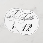 Elegant Script Round Table Number Kaarten (Voorkant / Achterkant)