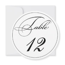 Elegant Script Round Table Number Kaarten
