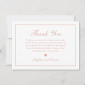 Elegant Script roze Baby shower Bedankkaart (Voorkant)