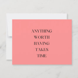 Elegant script Roze Bloemen De moeite waard om te Briefkaart