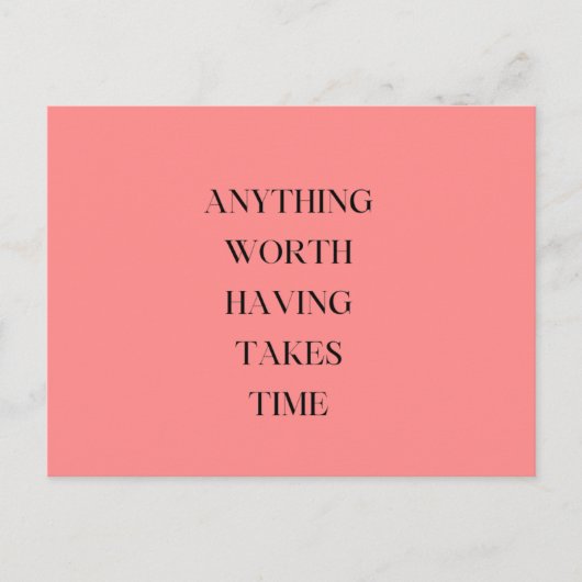 Elegant script Roze Bloemen De moeite waard om te  Briefkaart (Voorkant)