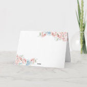 Elegant Script Roze Blush Bloemen Bruiloft Bedankkaart (Achterkant)