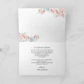 Elegant Script Roze Blush Bloemen Bruiloft Bedankkaart (Binnen)