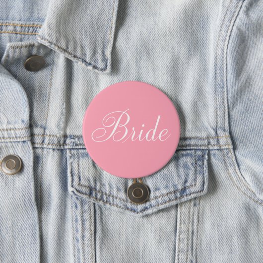 Elegant Script roze bride Ronde Button 7,6 Cm (In situ)