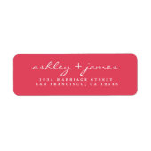 Elegant script roze bruiloft Return Address Label (Voorkant)