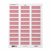 Elegant Script roze bruiloft Return-adres Etiket (Full Sheet)