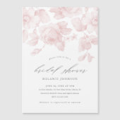 Elegant Script Roze Floral Vrijgezellenfeest Magnetische Uitnodiging (Voorkant)