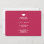 Elegant Script roze Flowers | Modern Photo Afstude Aankondiging (Achterkant)