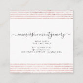 Elegant Script Roze Glitter Photo Collage Bakery Vierkante Visitekaartje (Achterkant)