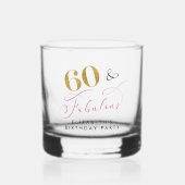 Elegant Script Roze Goud 60e Verjaardagsfeestje Whisky Glas (Voorkant)