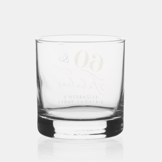 Elegant Script Roze Goud 60e Verjaardagsfeestje Whisky Glas (Achterkant)