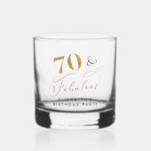Elegant Script Roze Goud 70e Verjaardagsfeestje Whisky Glas (Voorkant)