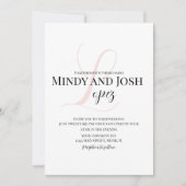 Elegant Script roze Initiaal Weddenschap Kaart (Voorkant)