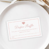 Elegant Script Roze Luier Raffle Baby shower Informatiekaartje