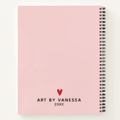 Elegant Script Roze Monogram Artiest Sketchbook Notitieboek (Achterkant)