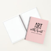Elegant Script Roze Monogram Artiest Sketchbook Notitieboek (Binnen)