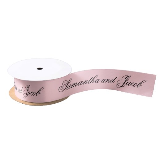 Elegant Script Roze Trouw  Satijnen Lint (Spoel)