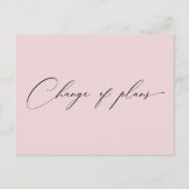 Elegant script roze verandering van huwelijksplann briefkaart (Voorkant)