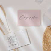 Elegant script roze verandering van huwelijksplann briefkaart