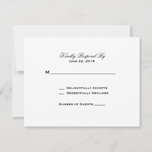 Elegant Script RSVP-kaart (Achterkant)