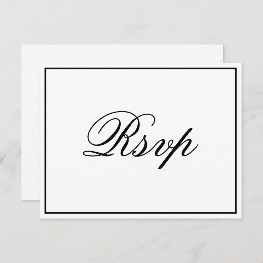 Elegant Script RSVP-kaart (Voorkant / Achterkant)
