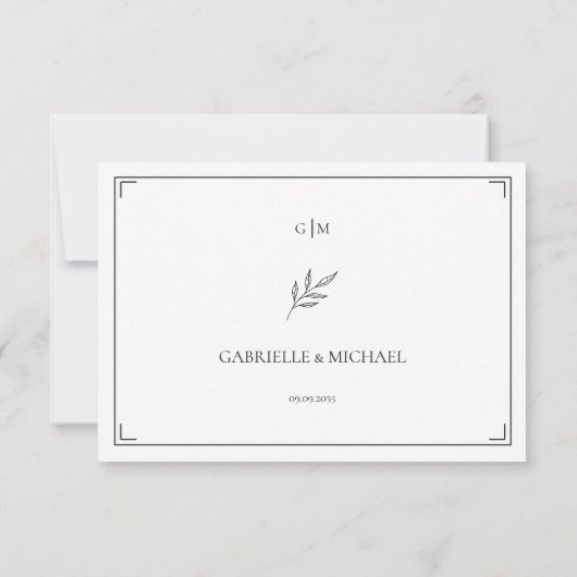 Elegant Script RSVP QR Code Black White Wedding  Kaartje (Achterkant)