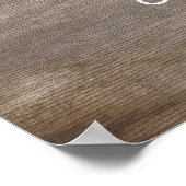 Elegant Script Rustic Wedding Welkomstteken Poster (Hoek)