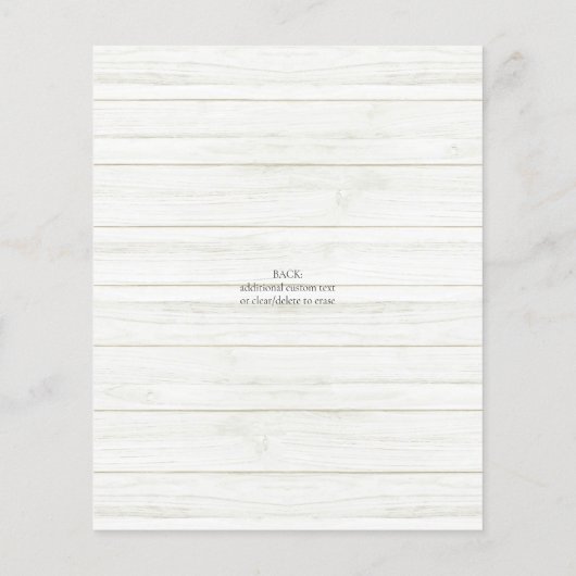 Elegant Script Rustic Wood Guest Information (Achterkant)