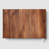 Elegant Script Rustic Wood Wedding Gastenboek (Achterkant)