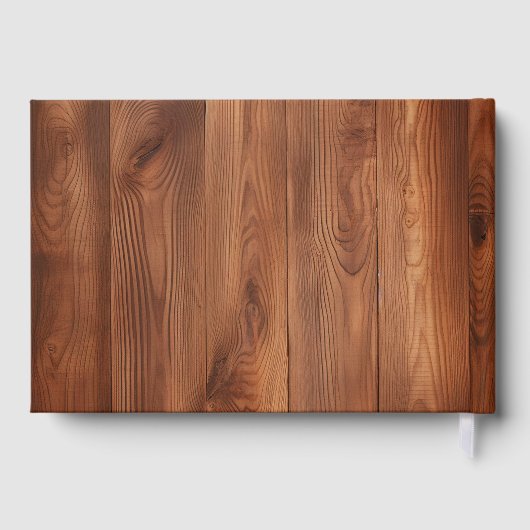 Elegant Script Rustic Wood Wedding Gastenboek (Achterkant)