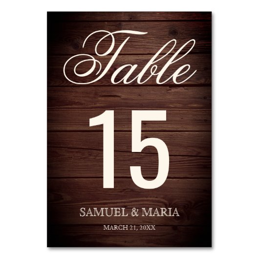 Elegant Script Rustic Wood Wedding Kaart (Voorkant)