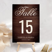 Elegant Script Rustic Wood Wedding Kaart