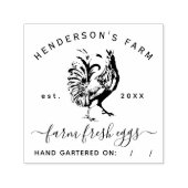 Elegant Script Rustiek Custom Boerderij Egg Carton Zelfinktende Stempel (Design)